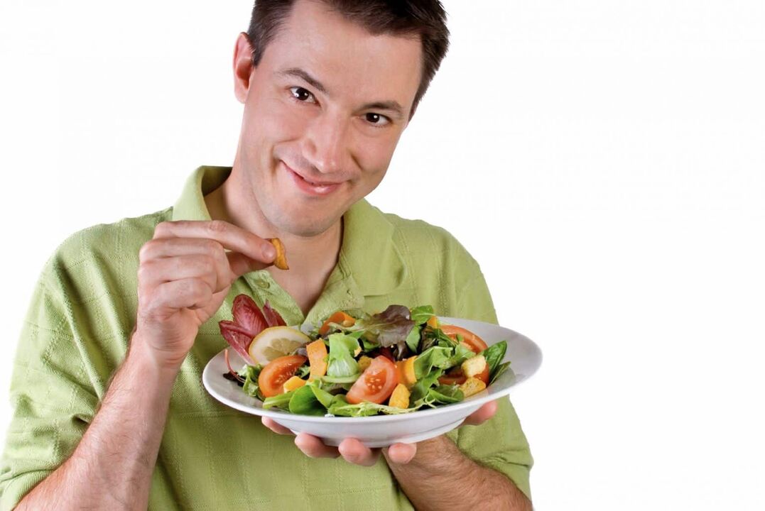 Salad sayuran untuk potensi lelaki